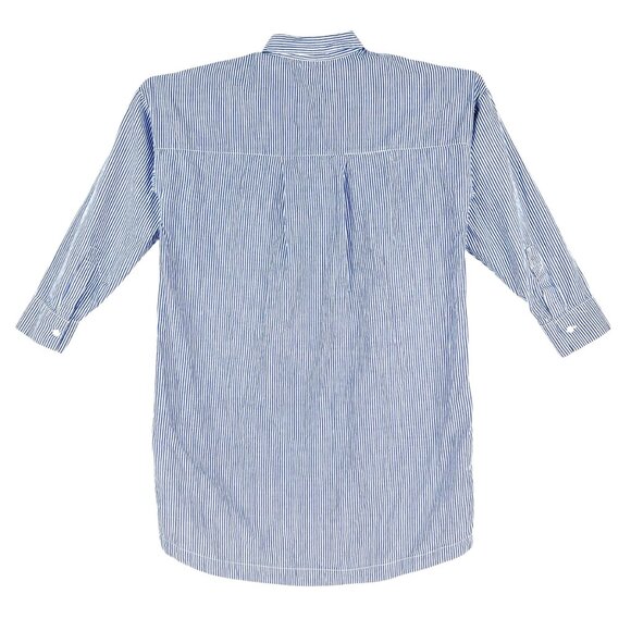 H&M Divided Women's Pull-over Striped Long Shirt Dress Blue/White Cotton Size 4 - Picture 2 of 10